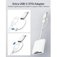 TRAHOOSD Card Reader for iPhone iPad, Dual Lightning & USBC Connector