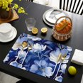 thumbnail image 3 of Pioneer Flower Floral Print Pattern Summer Placemats Table Placemats Set Of 6-Linen Kitchen Washable Placemats Table Mats 12x18 Inch Non-Slip Heat Resistant, 3 of 5