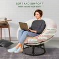 BYBYME 48X48 Inch Papasan Chair Cushion with Long Faux Fur Cover, Supportive and Comfortable