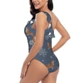 thumbnail image 4 of Wukai Squirrel And Snowflakes Chic One Shoulder Swimwear with Ruffle Design and Tummy Control Skirt: Fashionable, Supportive, Comfortable for Beach-Medium, 4 of 7