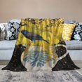 thumbnail image 2 of PRATYUS Bird Yellow Flowers Cozy Throw Blanket for Bedroom Living Rooms Sofa Couch All Seasons Excellent Hand Feel Blanket 50x60in, 2 of 6