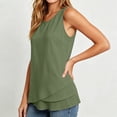 thumbnail image 4 of Tank Tops for Women Summer Flowy Cotton Linen Layered Hem Sleeveless Tops Dressy Casual Crewneck Tunic Blouses, 2026 New Limited-time Off, 4 of 6