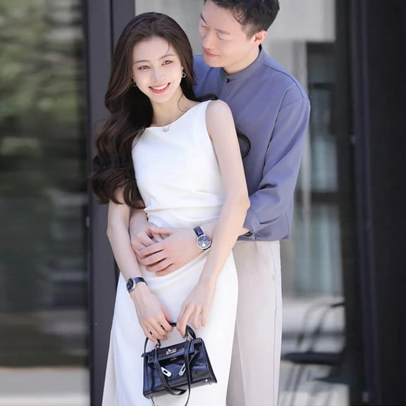 Light Wedding Dress 2025 Engagement Dress White Simple Petite Going Out Dress Elegant Slimming Wedding Engagement Slip Dress