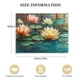 thumbnail image 2 of JEUXUS  Lotus Flower Wall Art for Living Room, Floral Canvas Wall Decor for Bedroom, Teal Vintage Print Painting, Colorful Artwork for Home, Aesthetic Picture Decoration, 2 of 5