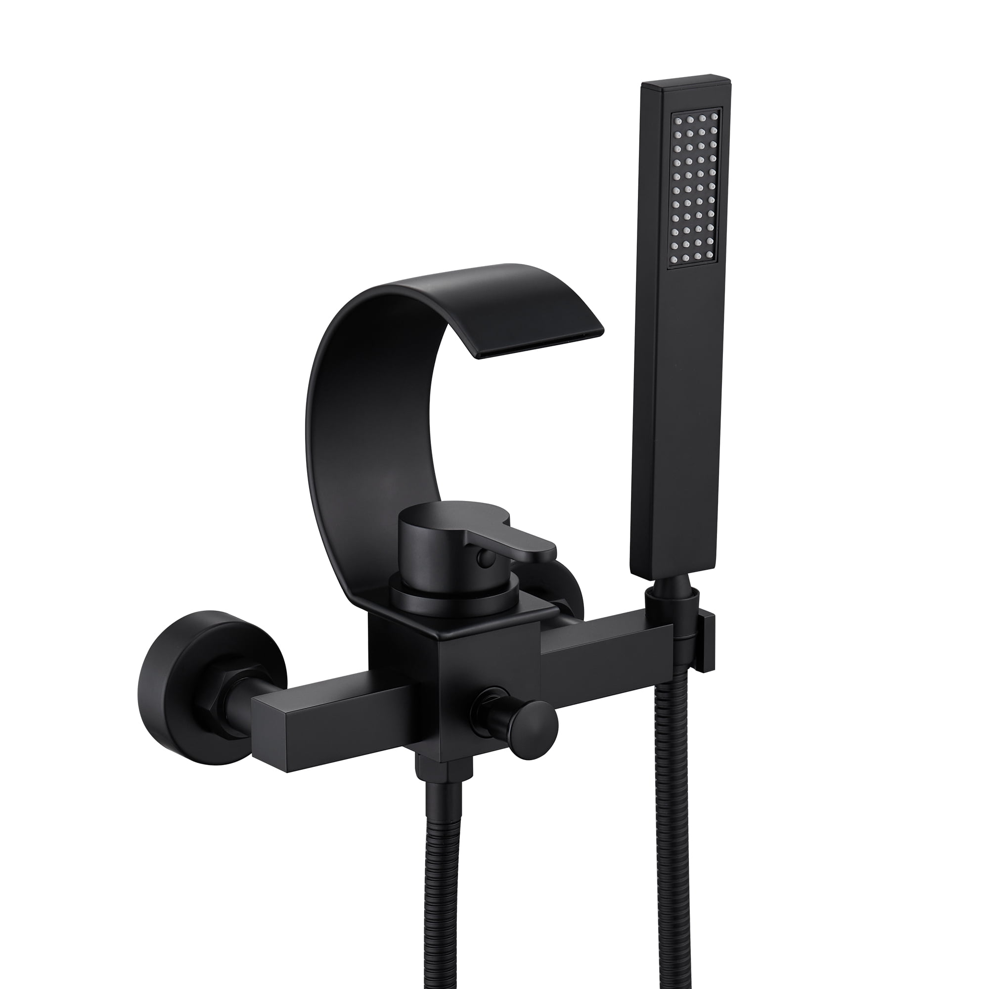 Waterfall Wall Mounted Bathtub Faucet with Hand Shower, Bathroom Single