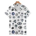 thumbnail image 3 of Blusas con estampado 3D de ojos coloridos para hombre, ropa de moda, camisas gráficas de ojos punk, blusas hawaianas Y2k de manga corta con botones para hombre, 3 of 5