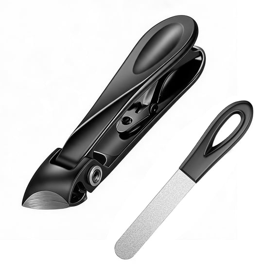 DUAIU Wide Jaw Opening Anti-Splash Slanted Nail Clipper, Fingernail and Toenail Clippers for Ingrown Nails, Curved Toenail Clippers for Thick Nails, Household Slanted Nail Clippers