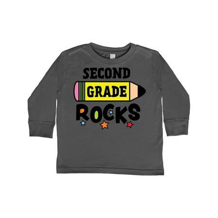 

Inktastic 2nd Grade Rocks with Pencil and Stars Gift Toddler Boy or Toddler Girl Long Sleeve T-Shirt