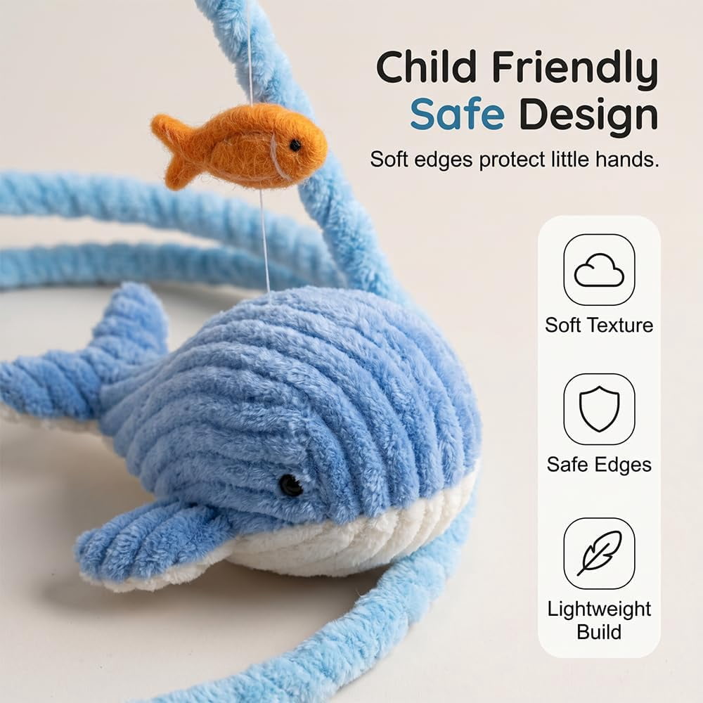 DIY Pipe Cleaner Wind Chime Kit, Ocean Whale & Girl Handmade Craft Set for Kids and Adults, Beach Theme Garden Hanging Decor, Blue & Pink (k)
