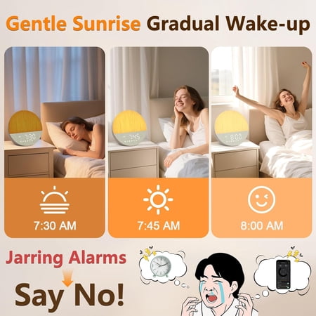 Sunrise Alarm Clock for Heavy Sleepers with White Noise and