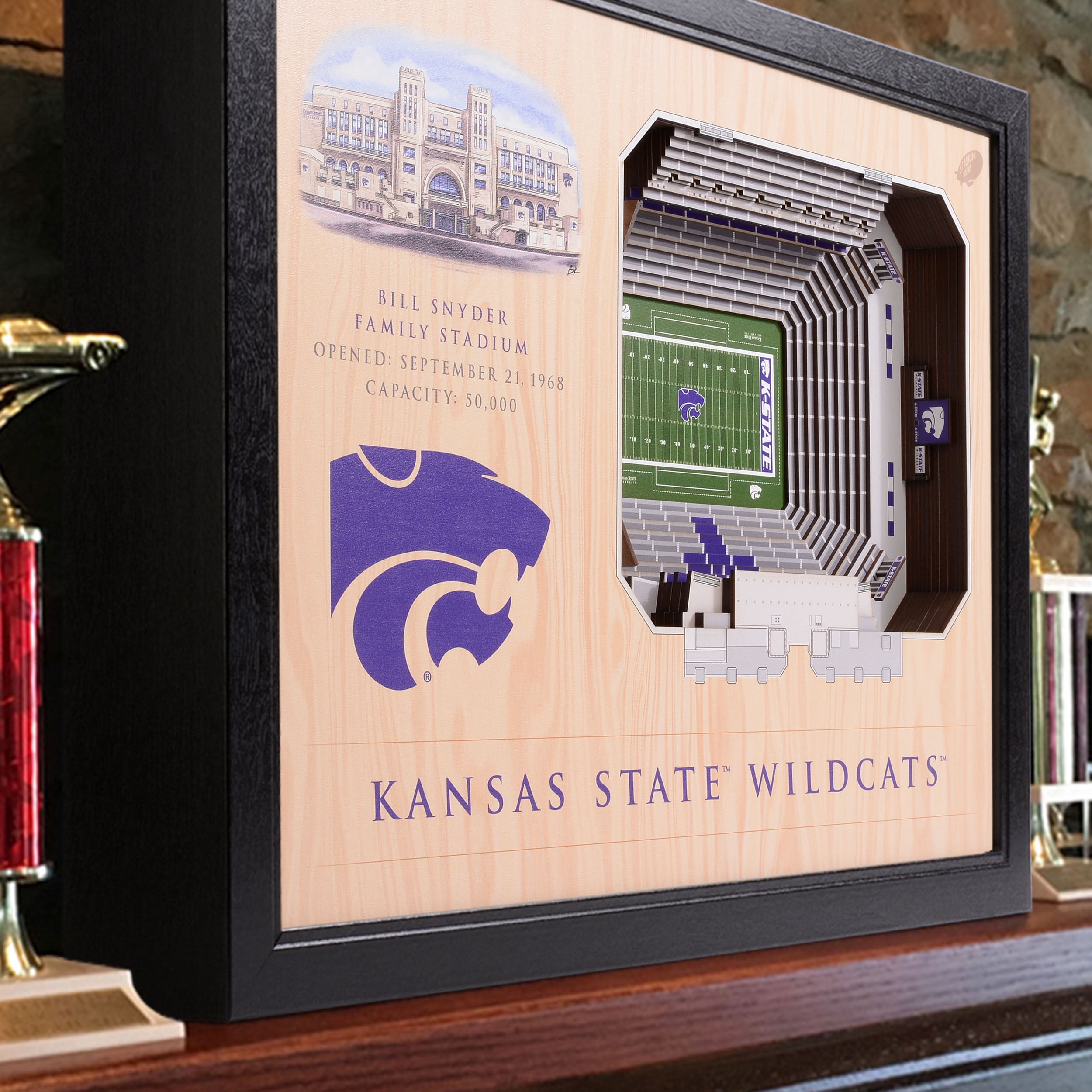 YouTheFan NCAA Kansas State Wildcats FB 25-Layer Stadiumview Wall Art
