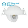 thumbnail image 5 of Infibrite 4” LED White Gimbal Trim 360-Degree LED Light Fixture, Dimmable Recessed Downlight, Warm White, 6 Pack, 5 of 9