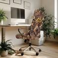 thumbnail image 3 of FKELYI Office Chair Cover Dust-Proof Swivel Chair Protective Slipcover Stretchable Boss Chair Cover for Office Home Decoration, Grunge Sunflower Highland Cow Leaf Print, Small, 3 of 6