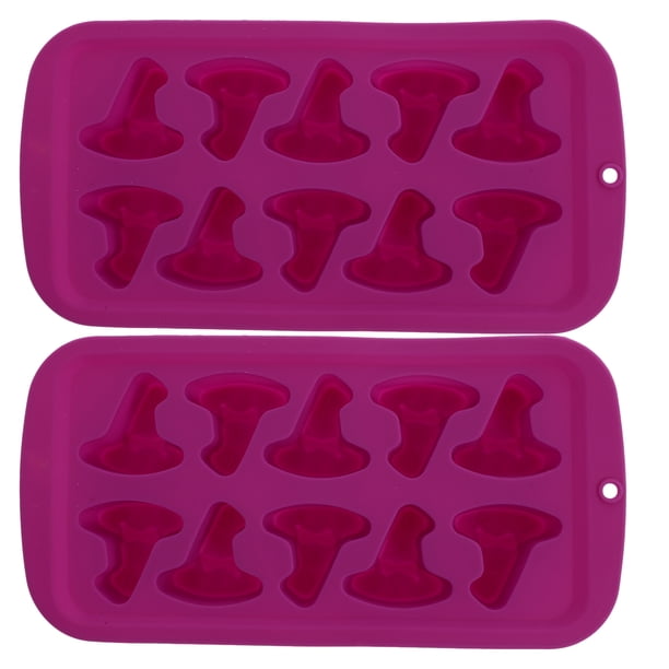 2 unids Moldes de hielo de silicona Moldes para hornear de chocolate Moldes para hacer hielo (púrpura)