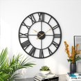 thumbnail image 2 of Large Metal Wall Clock 24" Cutout Decorative wall clocks Analog Clocks for Living Room Steampunk Black, 2 of 10
