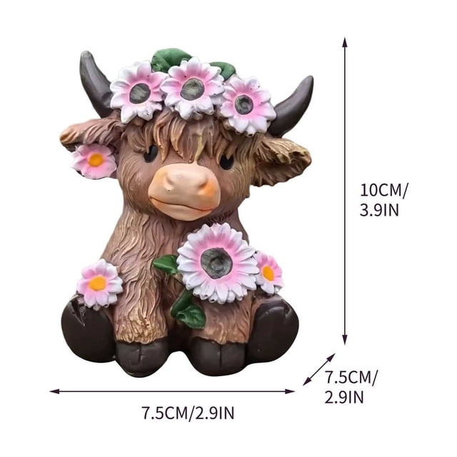 Support de Pot de Fleurs, Figurine de Couple de Vache