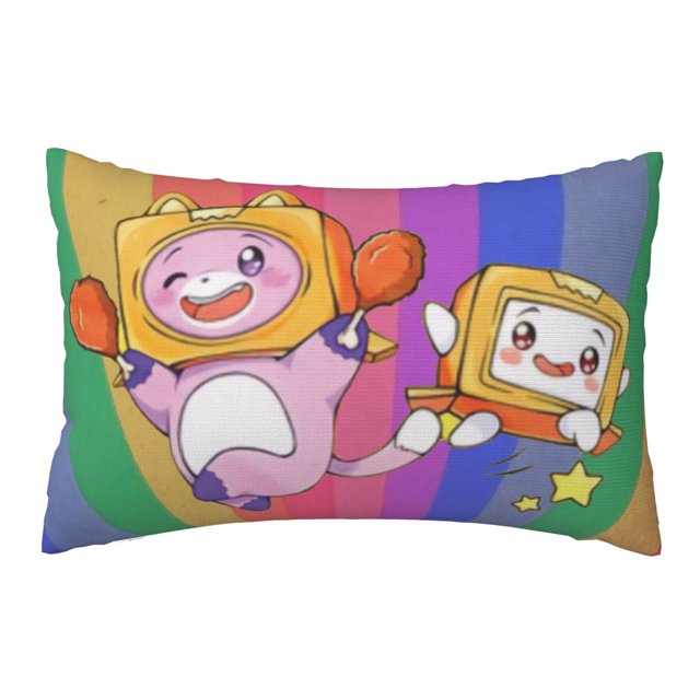 Funda de almohada Lan-Ky Box, bonita funda de cojín con dibujos animados, juego de cojines para la espalda, ropa de cama suave, decoración del hogar, regalos de boda, 20 x 30 pulgadas