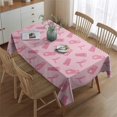 thumbnail image 2 of Pink Ribbon Pattern Rectangle Tablecloth 60"x84",Waterproof Polyester Rectangle Table Cloth, Wipeable Spillproof Polyester Tablecloth for Dining, Camping, Indoor and Outdoor, 2 of 5