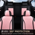 thumbnail image 4 of FLORICH Car Seat Covers Full Set, Universal Leather Seat Covers Full Coverage, Waterproof for Most Car Truck SUV, Black & Pink, 4 of 10