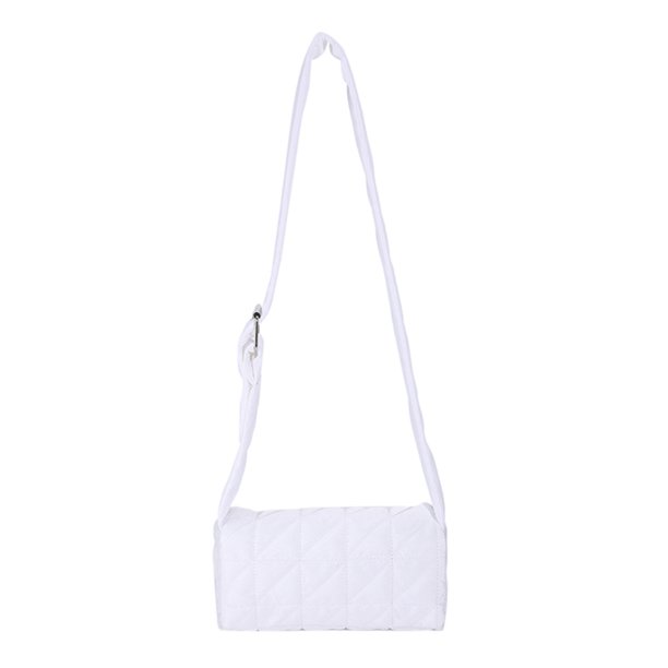 Bolso Bandolera Acolchado Con Hebilla para Mujer (blanco)