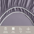 thumbnail image 4 of LammaLoe Extra Deep Pocket Twin Xl Sheets Set, 3 Piece, Fits 18"-24" Mattress, Breathable & Extra Soft Bed Sheets, Grayish Purple, 4 of 8