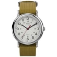 thumbnail image 1 of Reloj Timex Weekender unisex de 38 mm con carcasa plateada y esfera blanca, 1 of 3