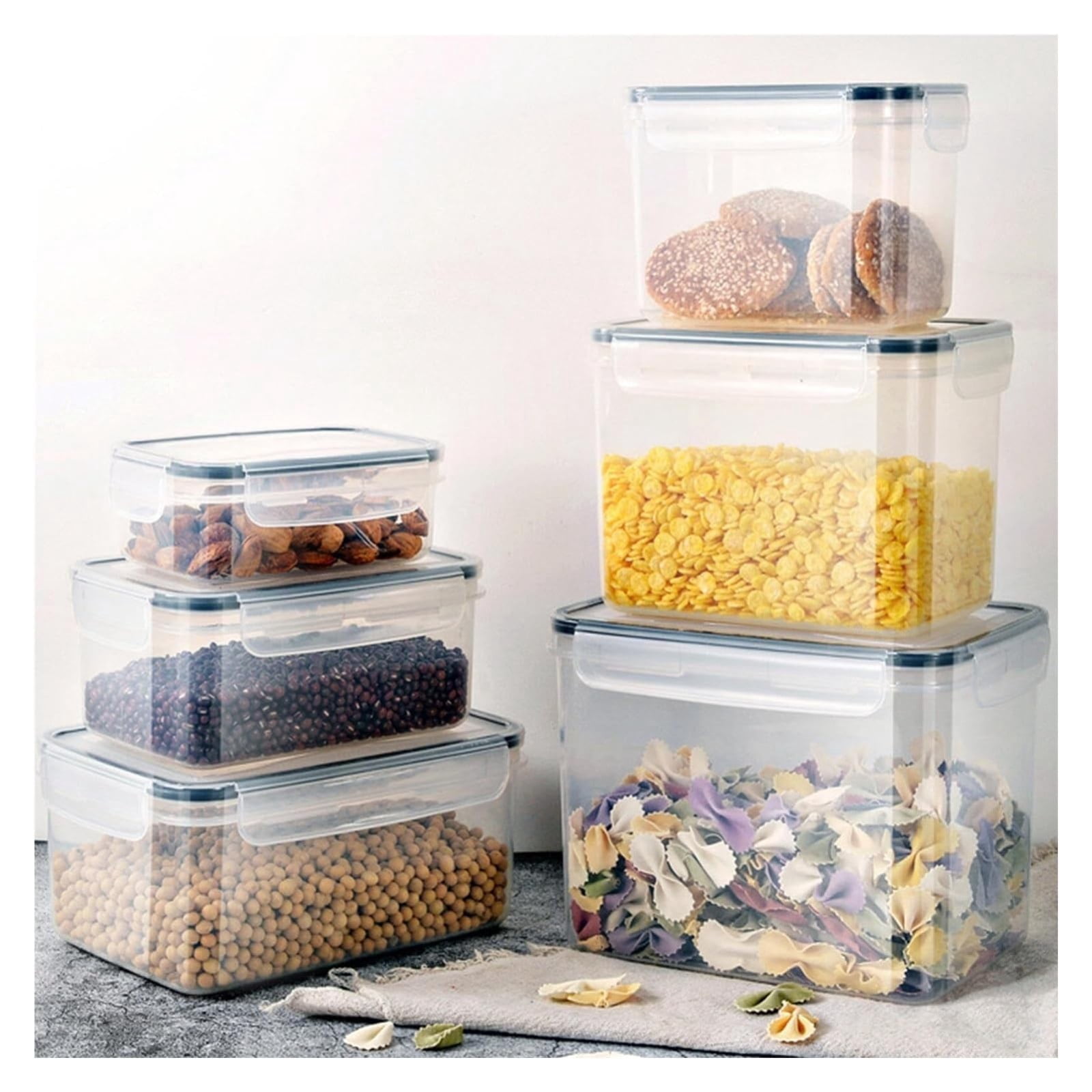 MOPOOR Airtight Food Storage Containers with Lids,Plastic Cereal Storage Containers, Kitchen & Pantry Organizers and Storage for Sugar, Flour, Baking Supplies