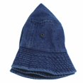 thumbnail image 3 of Paskmlna Newhattan Denim Bucket Packable Unisex Hat, Cotton, Dark Blue, 3 of 7