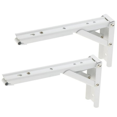 

2Pcs Available Shape Wall Mounted Bracket Metal Hanging Support Holder White 4 Sizes Size 1