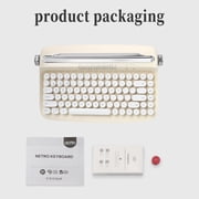 ITIGOITIE Retro Typewriter Style Bluetooth Keyboard, 84-Key Compact Design, Multi-Device Support, Yellowish White