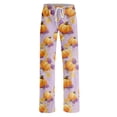 thumbnail image 4 of Womens Halloween Pajama Pants Pumpkin Spider Web Elastic High Waist Spooky Pajama Pants Bat Skull Wide Leg Funny Sleep Pants, M, 4 of 5