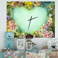 thumbnail image 2 of DesignArt Vintage Flowers with Heart Shape Large Wall Clock, 2 of 2