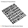 thumbnail image 3 of Uxcell Vinyl Self Adhesive Letter Number Sticker Decal Kit, Black 81 Piece 10 Sheets, 3 of 5