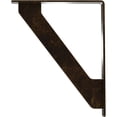 thumbnail image 4 of Ekena Millwork 1 1/2"W x 7 1/2"D x 10"H Traditional Wrought Iron Bracket, (Single center brace), Antiqued Brass, 4 of 8
