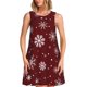 thumbnail image 1 of Balery Romantic white snowflakes Vestidos de verano para mujer con estampado: vestido holgado sin mangas, vestido playero informal y cómodo para días calurosos., 1 of 7