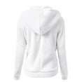 thumbnail image 4 of HLKJKLS Long Sleeve Shirts For Women Hooded Sweater Coat Winter Warm Zipper Outwear Polyester Comfortable White S-5Xl, 4 of 5