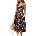 thumbnail image 1 of Bellella Dames Robe Soleil V Robe Poches Robes Casual Bretelles Spaghetti Femmes Fleur 1 L, 1 of 2