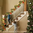 thumbnail image 5 of WLOELOEW Guirlande de Noël Artificielle avec Pin et Fleurs Rouges 20 Lumières 6,6 Pieds Matériau Plastique Déco B, 5 of 5
