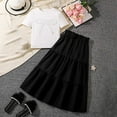 thumbnail image 2 of Toddler Dress Large Sized Round Neck Short Sleeved Bow Tie Full Length Skirt Clothes, 2 of 9