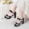 thumbnail image 5 of SACFOF Kawii Shoes Bow Pearl Heels Lolita Platform Heels for Women Lace Cute Mary Janes Pumps, 5 of 6