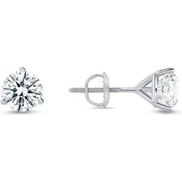 1.25 Ct Round Cut Diamond Stud Earrings Solid14K White Gold Martini Screw Back Earrings For Mother's Day Gift