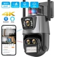 thumbnail image 1 of Cámara de seguridad PTZ para exteriores, videocámara 4K de 8MP con WIFI, Zoom 8X, tres lentes, pantalla Dual de Audio, seguimiento automático, videovigilancia CCTV, 1 of 3