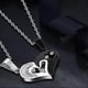thumbnail image 5 of Collar con colgante de acero inoxidable para hombre y mujer, diseño de rompecabezas de corazón, cadena de 22 pulgadas, 2 piezas por juego, 5 of 5
