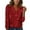 Red, variant on Tshirts Women Ladies Elegant Sequined V Neck Elegant Solid Color Long Sleeved Top Women Shirts Pink XXL