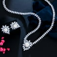 thumbnail image 6 of Dazzling White CZ Pearl Earring Wedding Necklace Costume Set for Fiancee Jewelry, 6 of 9