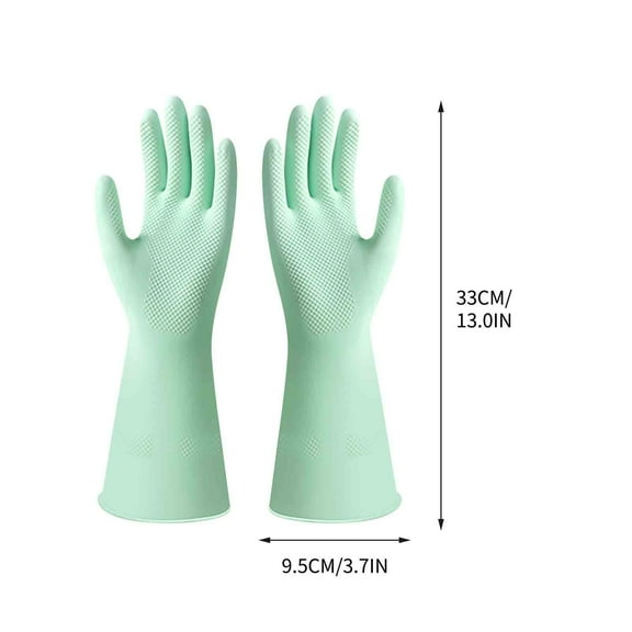 LanSuare Heavy-Duty Cleaning Gloves, Thickened Rubber Dishwashing Pair, Household Chores, Chemical-Resistant, Long Cuff Protection
