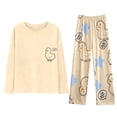 thumbnail image 3 of Pajamas for Women Set Womens Printed Fleece Pyjama Set Soft & Warm Loungewear Nightwear Long Sleeve Top, 3 of 3