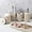 Beige, variant on Resin White Bathroom Accessories Set 5 Pcs, Lotion Soap Dispenser, Toothbrush Holder, Bathroom Tumbler, Qtip Holder and Vanity Tray