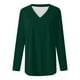 thumbnail image 5 of Top túnica de manga larga con cuello en V para mujer - Blusa holgada e informal - Ideal para casa, playa o vacaciones, 5 of 5