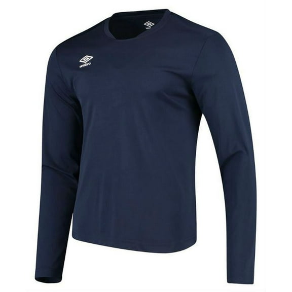 Umbro Center Long Sleeve Tee Athletic Performance Training T-Shirt (Navy, S)